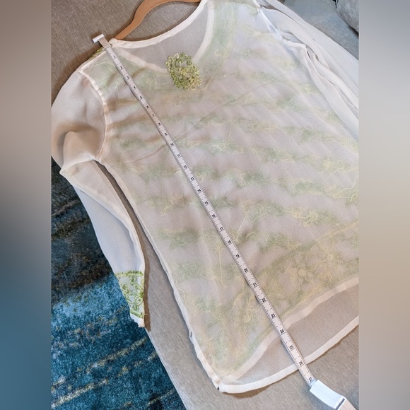 Beautiful Indian Handmade Sheer Embroidered Blouse - Picture 7 of 7